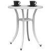 Patio Table White Ø18.9"x20.9" Cast Aluminum
