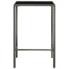 Patio Bar Table Gray 27.6"x27.6"x43.3" Poly Rattan and Glass