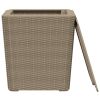 Patio Table with Removable Lid Light Brown Polypropylene