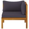 4-Seater Patio Sofa with Cushion Solid Acacia Wood
