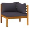 4-Seater Patio Sofa with Cushion Solid Acacia Wood