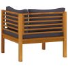 4-Seater Patio Sofa with Cushion Solid Acacia Wood