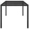 Patio Table Black 74.8"x35.4"x29.5" Tempered Glass and Poly Rattan