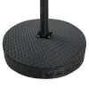 Patio Table Black 23.8"x41.7" Poly Rattan