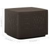 Patio Table Mocha 20.9"x20.9"x15.7" Plastic