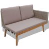 4 Piece Patio Lounge Set with Cushions Poly Rattan Gray