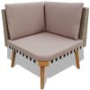 4 Piece Patio Lounge Set with Cushions Poly Rattan Gray
