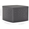 Side Table Mocha 21.3"x21.3"x14.4" Plastic