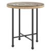 Dining Table Ø19.7" Tempered Glass and Steel