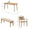 Mauricio 4-Piece Acacia Wood Dining Set with Stacking Chair