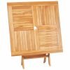Folding Patio Table 33.5"x33.5"x29.9" Solid Teak Wood