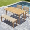 Mauricio 4-Piece Acacia Wood Dining Set with Stacking Chair