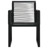 5 Piece Patio Dining Set PVC Rattan Black