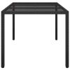 Patio Table 59.1"x35.4"x29.5" Tempered Glass and Poly Rattan Black