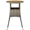 Patio Table Ø23.6"x29.5" Acacia Wood and Poly Rattan Gray