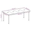 Patio Dining Table Black 78.7"x39.4"x29.1" Steel and Glass