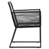 5 Piece Patio Dining Set PVC Rattan Black