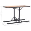 Patio Table Black Solid Acacia Wood and Poly Rattan