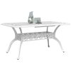 Patio Table White 59.1"x35.4"x28.3" Cast Aluminum