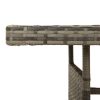 Patio Table Gray 63"x27.6"x28.3" Poly Rattan & Solid Acacia Wood