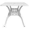 Patio Table White 59.1"x35.4"x28.3" Cast Aluminum