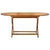 Folding Patio Table 63"x33.5"x29.5" Solid Wood Acacia