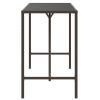 Bar Table with Glass Top Brown 70.9"x27.6"x43.3" Poly Rattan