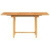 Extending Patio Table 43.3"-63"x31.5"x29.5" Solid Wood Teak