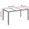 Patio Table with Glass Top Gray 59.1"x35.4"x29.5" Poly Rattan