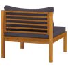 4-Seater Patio Sofa with Cushion Solid Acacia Wood