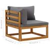 Sectional Corner Sofas 2 pcs with Cushions Dark Gray