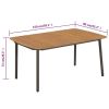 Patio Table 59"x35.4"x28.3" Solid Acacia Wood and Steel