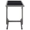 Patio Table Anthracite 43.3"x20.9"x28.3" Glass and Poly Rattan