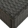 Tea Table Black 19.7"x19.7"x18.5" Poly Rattan