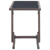 Patio Table Brown 43.3"x20.9"x28.3" Glass and Poly Rattan