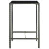 Patio Bar Table Gray 27.6"x27.6"x43.3" Poly Rattan and Glass