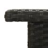 Tea Table Black 19.7"x19.7"x18.5" Poly Rattan