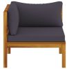 4-Seater Patio Sofa with Cushion Solid Acacia Wood