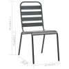 5 Piece Patio Dining Set Steel Dark Gray