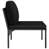 6 Piece Patio Lounge Set with Cushions Black PVC