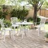 Patio Table White Ø35.4"x29.5" Cast Aluminum