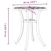 Patio Table White Ø18.9"x20.9" Cast Aluminum