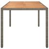 Patio Table 74.8"x35.4"x29.5" Poly Rattan and Acacia Wood Gray
