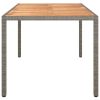 Patio Table 59.1"x35.4"x29.5" Poly Rattan and Acacia Wood Gray
