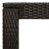 Patio Bar Table Brown 23.8"x23.8"x43.5" Poly Rattan