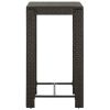 Patio Bar Table Brown 23.8"x23.8"x43.5" Poly Rattan
