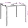 Patio Table 35.4"x35.4"x29.5" Tempered Glass and Poly Rattan Beige