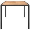 Garden Table 59.1"x35.4"x29.5" Poly Rattan and Acacia Wood Black