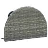 Patio Table Gray 23.6"x23.6"x15.7" Poly Rattan