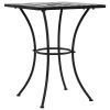 Mosaic Bistro Table Black and White 23.6" Ceramic